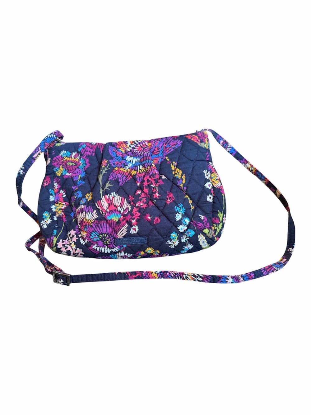 Vera Bradley Navy Quilted Floral Crossbody with Multicolor Blooms